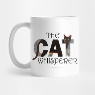 The Cat Whisperer - black cat oil painting word art Mug